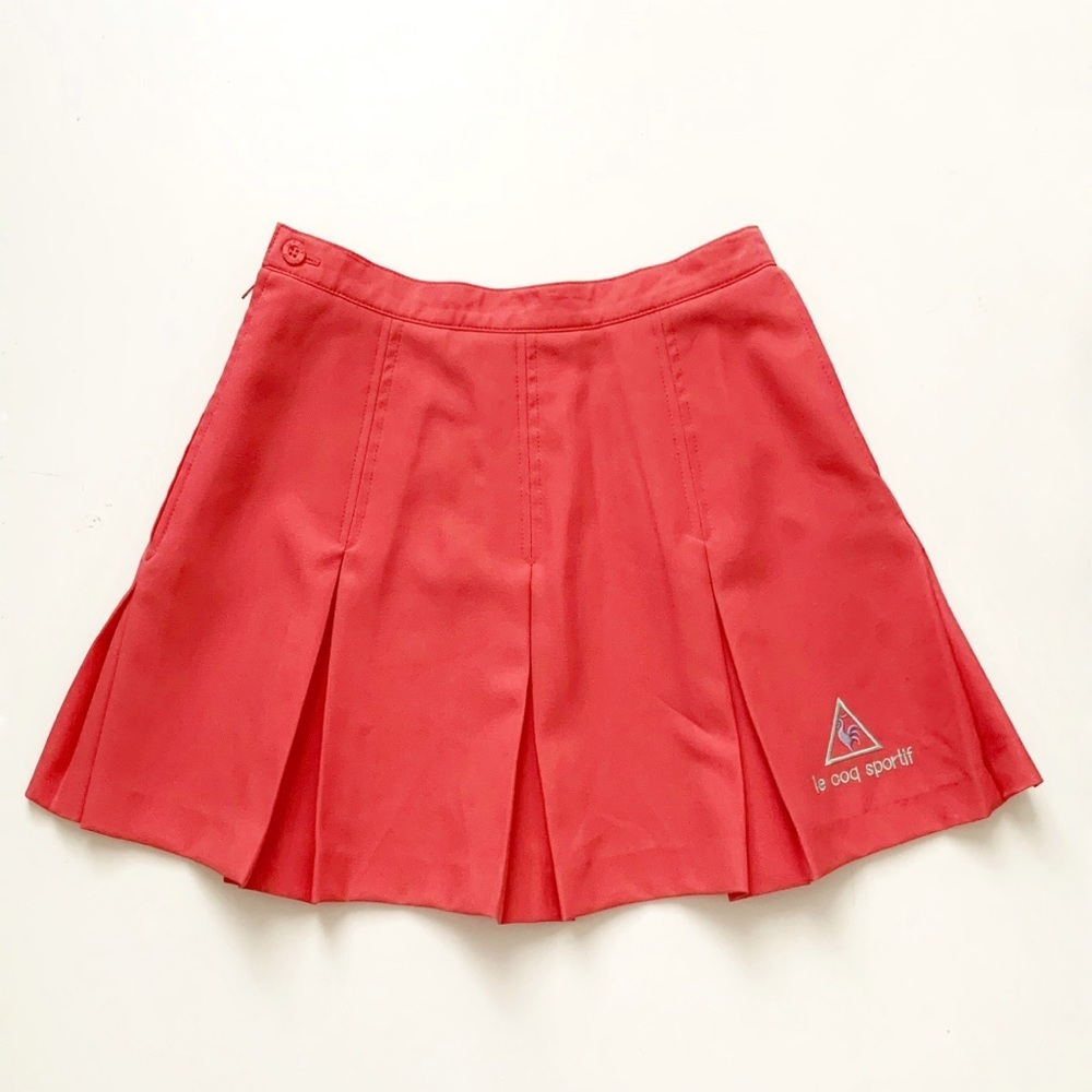 Vintage 80s Le Coq Sportif Coral Tennis Cheerleader Skirt NEW Never Worn